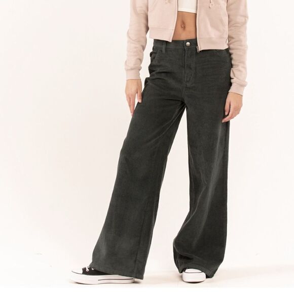 Wide Leg Green Cords - Picture 1 of 5